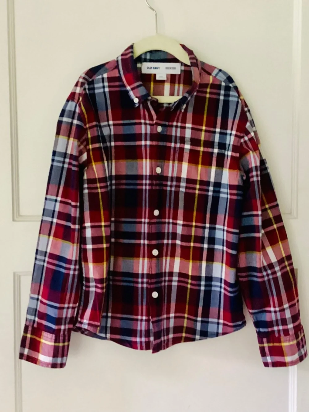 Lot Of 2 Boys Plaid Shirts Size 8 Button Down Ralph Lauren & Old Navy Collared